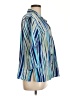 Notations 100% Polyester Stripes Blue 3/4 Sleeve Blouse Size L - photo 4