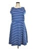 Talbots Stripes Blue Casual Dress Size 2X - photo 1