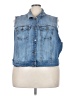 Torrid Blue Denim Vest Size 5X Plus (5) - photo 1