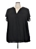 Torrid 100% Polyester Black Short Sleeve Blouse Size 4X Plus (4) - photo 1