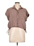 True Craft Brown Short Sleeve Blouse Size L - photo 1