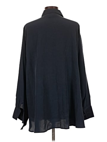 DKNY Long Sleeve Silk Top (view 2)