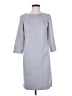 Lands' End Solid Gray Casual Dress Size 4 (petite) - photo 1