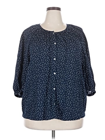 LC Lauren Conrad 3/4 Sleeve Button-Down Shirt (view 1)