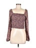 Pink Rose 100% Polyester Purple Long Sleeve Top Size M - photo 1