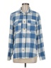 Caslon 100% Cotton Checkered-gingham Blue Long Sleeve Button-Down Shirt Size M - photo 1