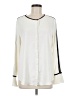 Ann Taylor 100% Polyester Color Block Ivory 3/4 Sleeve Blouse Size M - photo 1