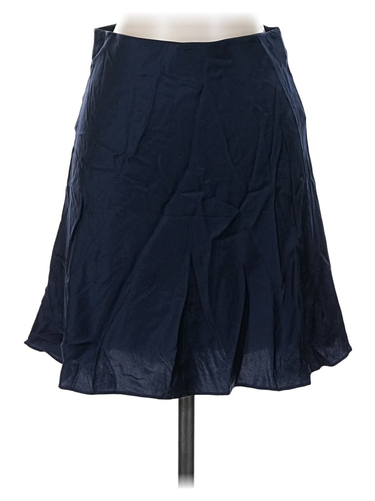 Pre-owned Quince Silk Skirt In Blue
