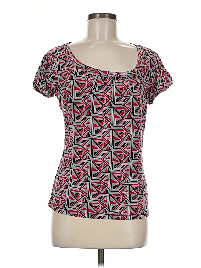 Pre-owned Worthington Short Sleeve Top Red Sweetheart Neckline Tops