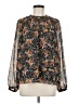 Ann Taylor LOFT 100% Polyester Floral Black Long Sleeve Blouse Size M - photo 1