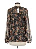 Ann Taylor LOFT 100% Polyester Floral Black Long Sleeve Blouse Size M - photo 2
