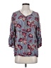Fred David 100% Rayon Blue 3/4 Sleeve Blouse Size M - photo 1