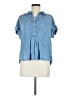 Democracy 100% Lyocell Blue Short Sleeve Blouse Size M (petite) - photo 1