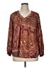 Democracy 100% Polyester Brown Long Sleeve Blouse Size 1X - photo 1