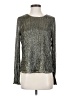 Banana Republic Metallic Silver Long Sleeve Blouse Size S - photo 1