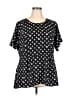 Lane Bryant 100% Polyester Floral Black Short Sleeve Top Size 20 - photo 1