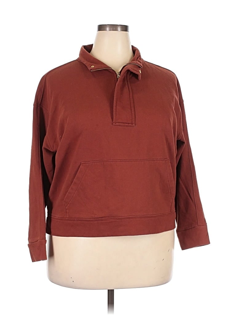 Pre-owned A New Day Fleece Jacket In Burgundy