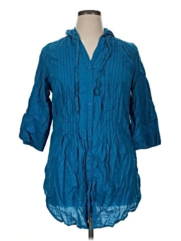 Lane Bryant 3/4 Sleeve Button-Down Shirt (view 1)