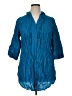 Lane Bryant Blue 3/4 Sleeve Button-Down Shirt Size 14 - photo 1