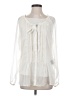 Queen Collection 100% Polyester Ivory Long Sleeve Blouse Size S - photo 1