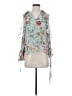 Alice + Olivia 100% Silk Teal Kimono Size S - photo 1