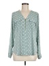 Express 100% Polyester Teal Long Sleeve Henley Size M - photo 1