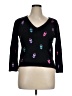 Eagle's Eye 100% Cotton Hearts Black Pullover Sweater Size XL - photo 1