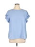 Unbranded 100% Polyester Blue Short Sleeve Top Size XL - photo 1