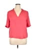 Joie 100% Polyester Pink Short Sleeve Blouse Size XL - photo 1