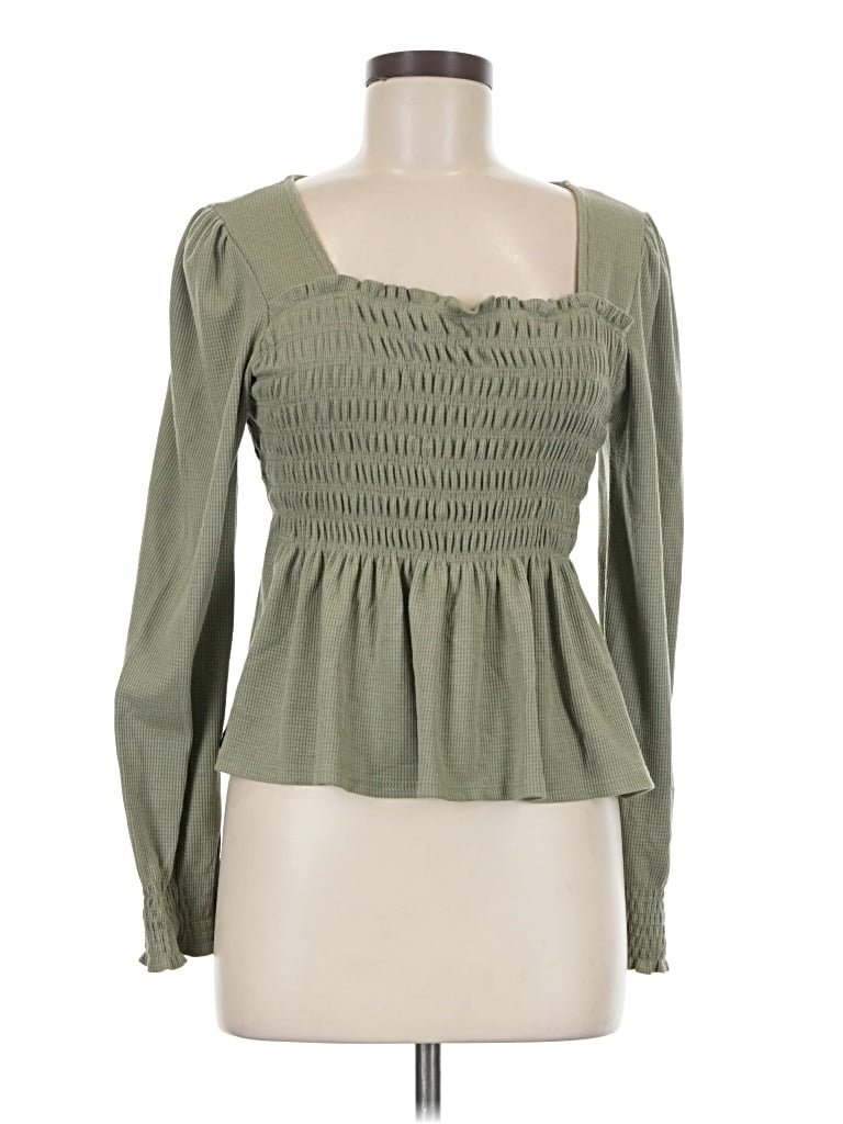 Pre-owned Altar'd State Long Sleeve Blouse In Green