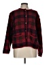 Karen Scott Plaid Red Cardigan Size L - photo 1