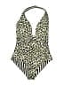 Volcom Animal Print Yellow One Piece Swimsuit Size L - photo 1