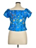 Unbranded Blue Short Sleeve Blouse Size XL - photo 2