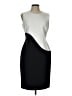 Calvin Klein Color Block Ivory Gray Cocktail Dress Size 10 - photo 1