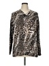 Weekends by Chico's Animal Print Brown Pullover Sweater Size XL (3) - photo 1