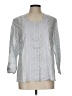 Wrap 100% Linen Gray 3/4 Sleeve Blouse Size 10 - photo 1