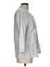 Wrap 100% Linen Gray 3/4 Sleeve Blouse Size 10 - photo 4