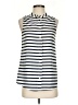 J.Crew Factory Store 100% Polyester Stripes Ivory Sleeveless Blouse Size 00 - photo 1
