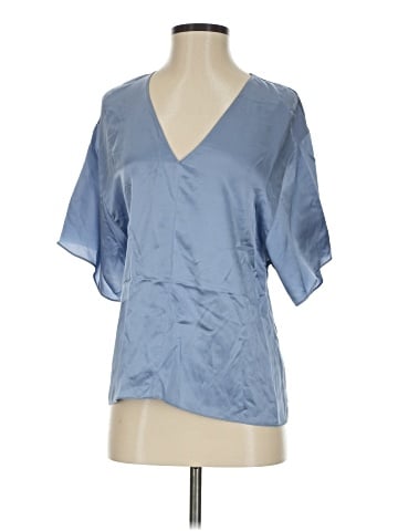 Vince. Short Sleeve Silk Top (view 1)