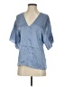 Vince. 100% Silk Blue Short Sleeve Silk Top Size XS - photo 1