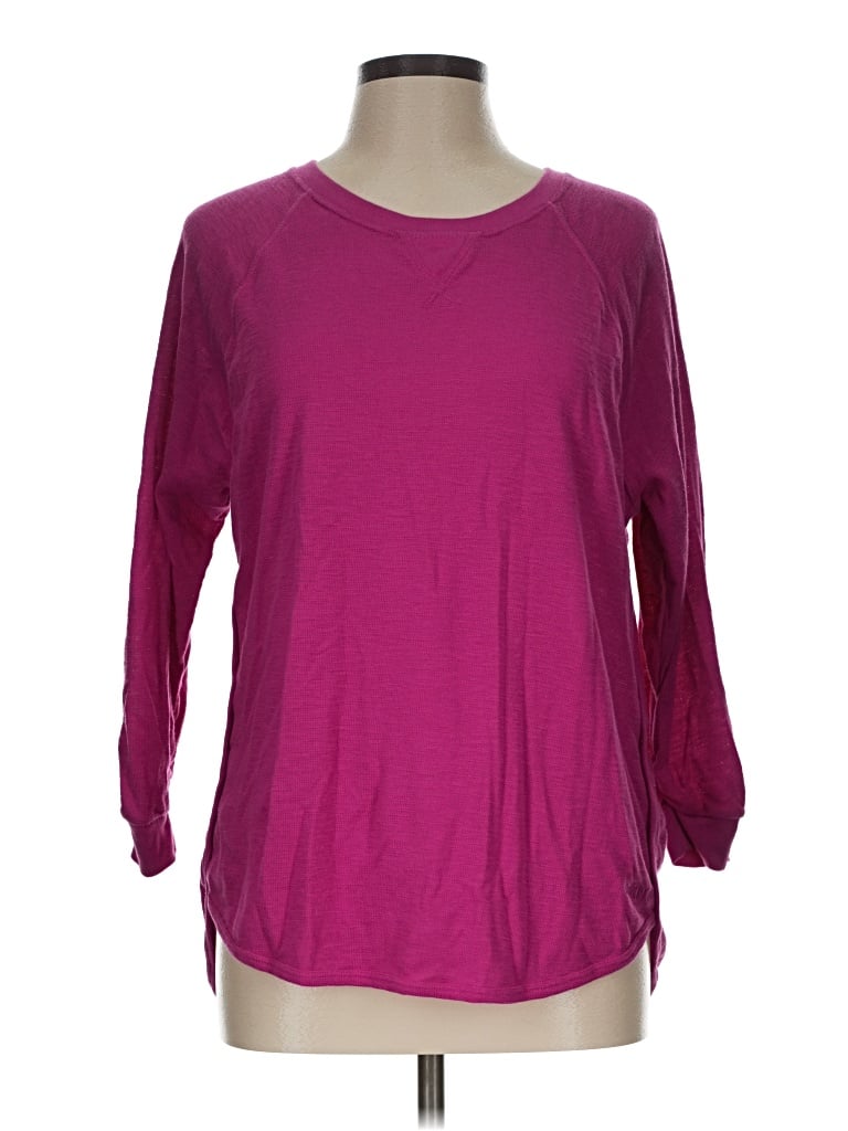 Pre-owned Dkny Sport 3/4 Sleeve Top Purple Boatneck Tops