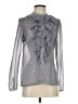 Tory Burch 100% Silk Gray Long Sleeve Silk Top Size 2 - photo 1