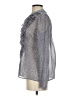 Tory Burch 100% Silk Gray Long Sleeve Silk Top Size 2 - photo 5