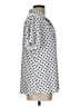 Diana Belle Polka Dots Silver Short Sleeve Blouse Size L - photo 4