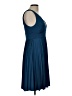 Soprano Solid Blue Cocktail Dress Size L - photo 4