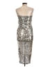 Mable 100% Polyester Metallic Silver Cocktail Dress Size L - photo 2