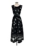 Looking Good 100% Polyester Paisley Black Casual Dress Size M - photo 2