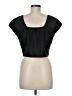 Ann Taylor 100% Polyester Black Short Sleeve Top Size 6 - photo 2