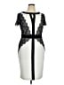Joseph Ribkoff Color Block Damask Jacquard Solid White Cocktail Dress Size 14 - photo 1