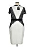 Joseph Ribkoff Color Block Damask Jacquard Solid White Cocktail Dress Size 14 - photo 2
